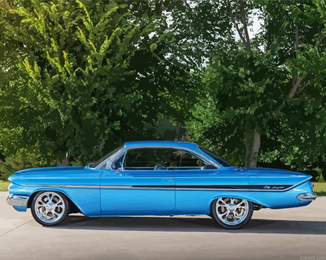 Blue 61 Impala Chevrolet Paint By Numbers