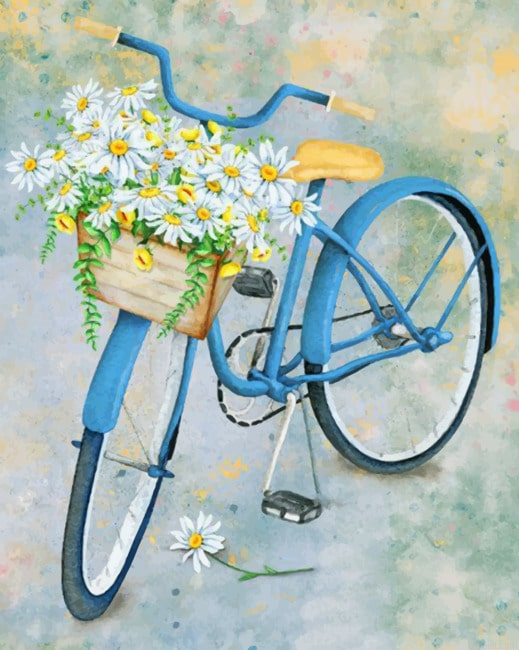 Blue Bicycle With Flowers Painting By Numberss.png