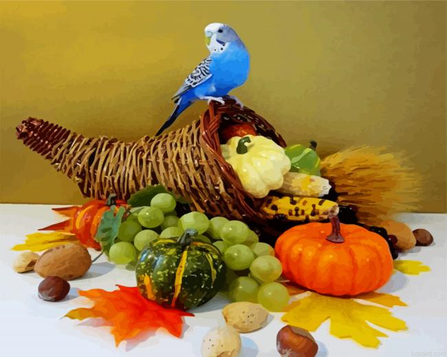 Blue Budgerigar Bird Painting By Numberss.png