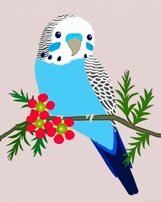Blue Budgerigar Painting By Numberss.png