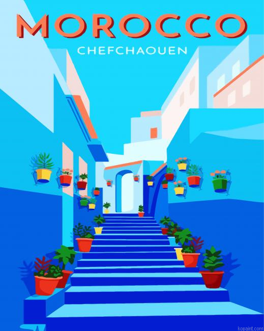 Blue City Moroco Paint By Numbers