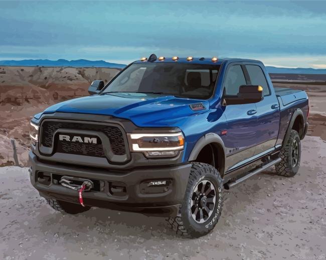 Blue Dodge Truck Painting By Numberss.png