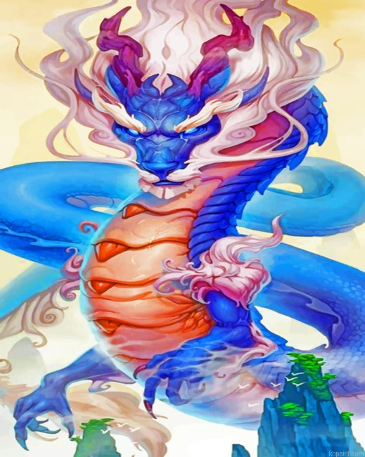 Blue Dragon Fantasy Painting By Numberss.png