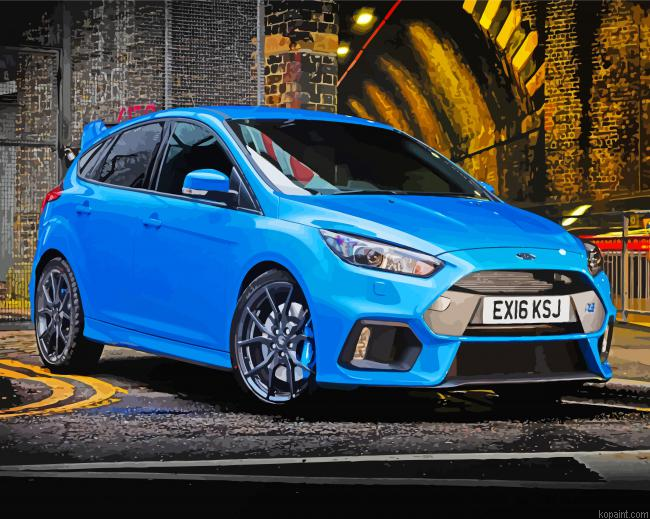 Blue Ford Focus Rs Car Painting By Numberss.png