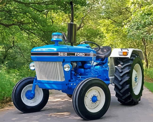 Blue Ford N Series Tractor Painting By Numberss.png