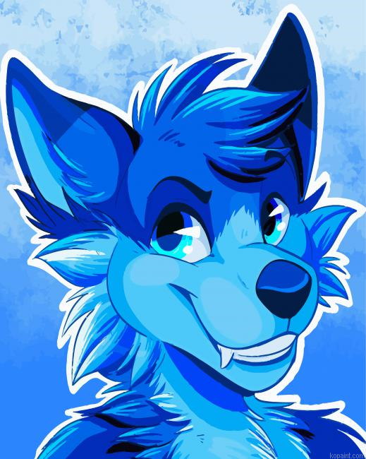 Blue Fox Art Painting By Numberss.png