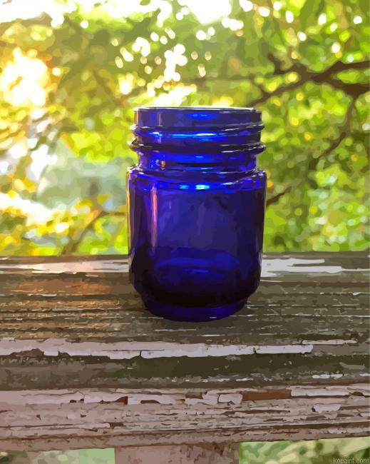 Blue Glass Jar Bottle Painting By Numberss.png