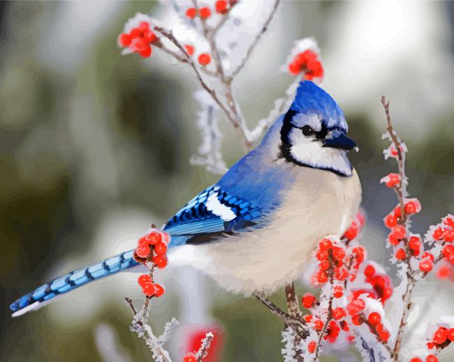 Blue Jay In Winter Painting By Numberss.png