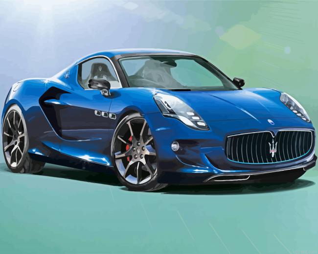 Blue Luxury Maserati Car Painting By Numberss.png