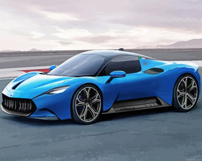 Blue Maserati Car Painting By Numberss.png
