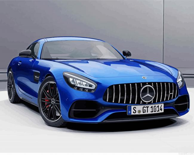 Blue Mercedes Amg Gt Painting By Numberss.png