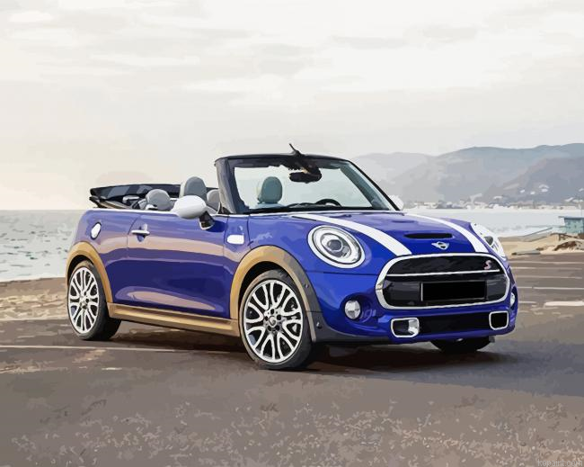 Blue Minicooper Car Painting By Numberss.png