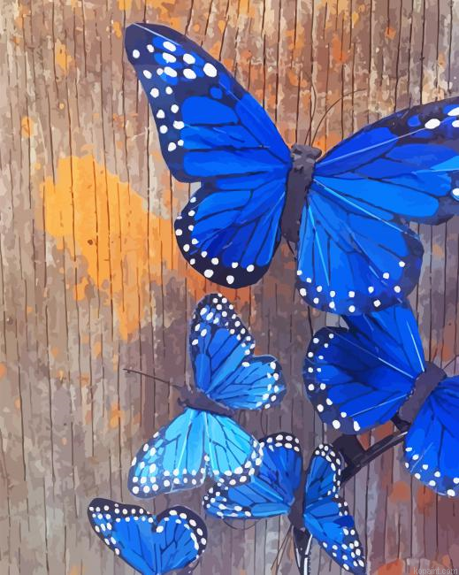 Blue Monarch Butterfly Painting By Numberss.png