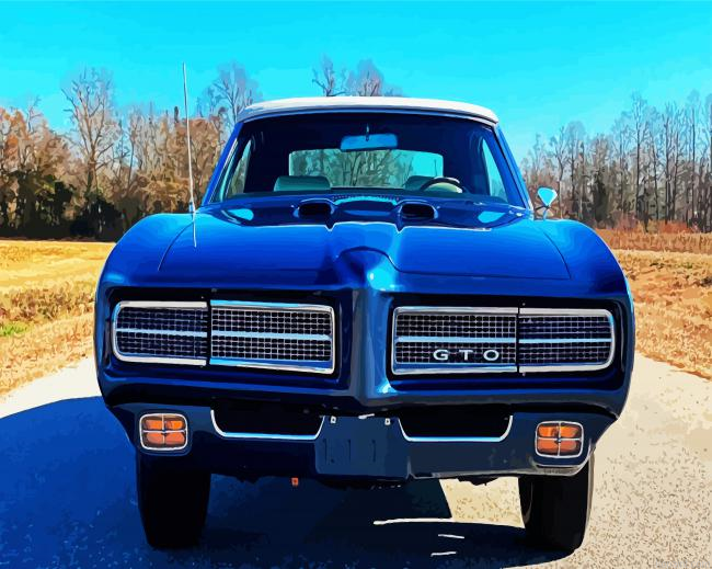 Blue Pontiac Gto Car Paint By Numbers