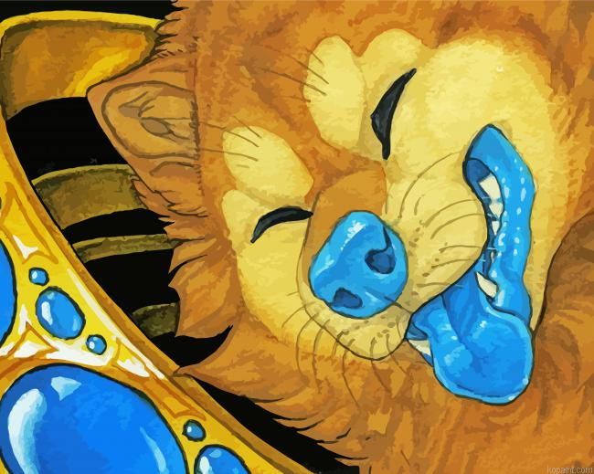 Blue Tongue Wolf Art Painting By Numberss.png