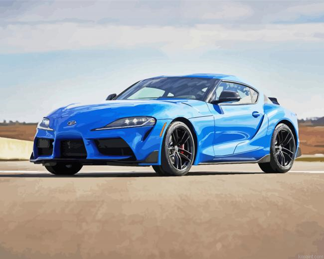 Blue Toyota Supra Car Painting By Numberss.png