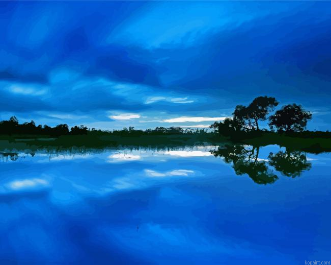 Blue View Lake And Sky Painting By Numberss.png