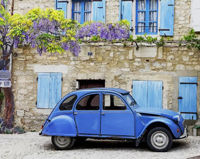 Blue Vintage Citroen New Painting By Numberss.png