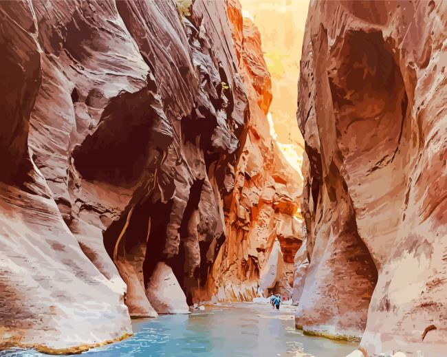 Blue Water In The Narrows Painting By Numberss.png