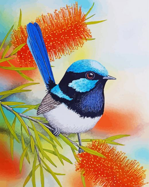 Blue Wren Bird Painting By Numberss.png