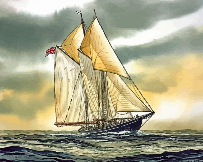 Bluenose In The Sea Painting By Numberss.png