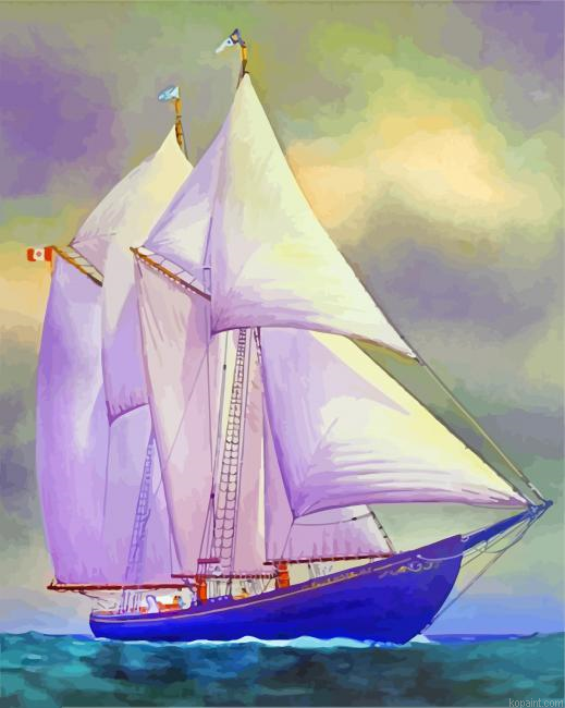 Bluenose Sailing In The Ocean Painting By Numberss.png