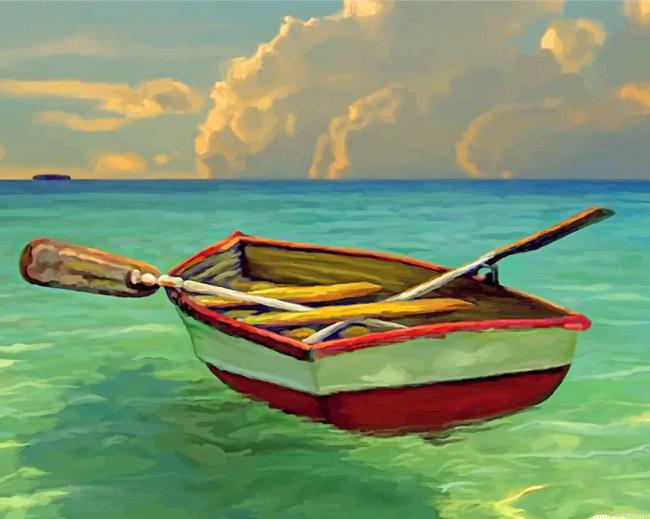 Boat On Water Painting By Numberss.png
