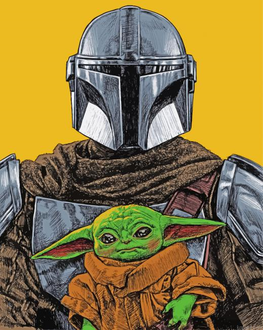 Boba Fett And Yoda Star Wars Painting By Numberss.png