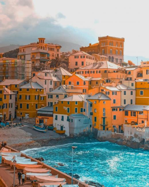 Boccadasse Beach Italy New Painting By Numberss.png