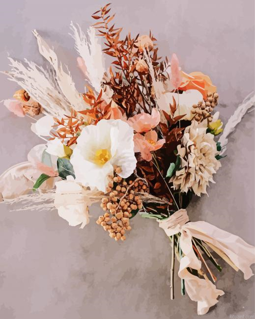 Boho Flowers Bouquet Paint By Numbers