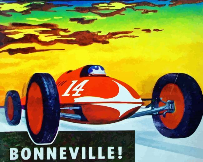 Bonneville Racing Car Poster Painting By Numberss.png