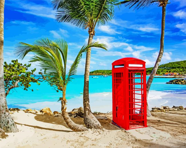 Booth In The Antigua Beach Painting By Numberss.png