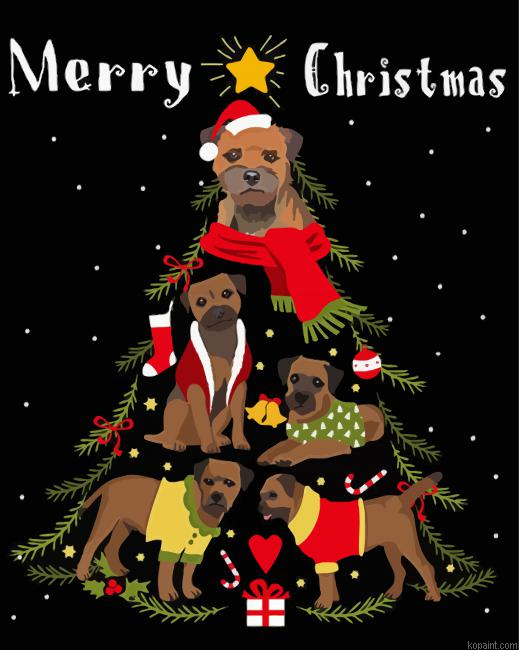 Border Terrier Christmas Tree Painting By Numberss.png