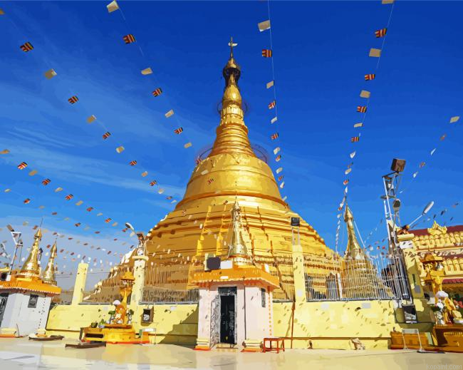 Botataung Kyaik Dae Ap Sandaw Oo Pagoda Yangon Painting By Numberss.png