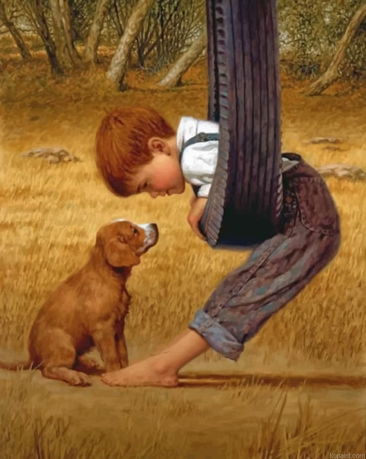 Boy And His Dog Painting By Numberss.png