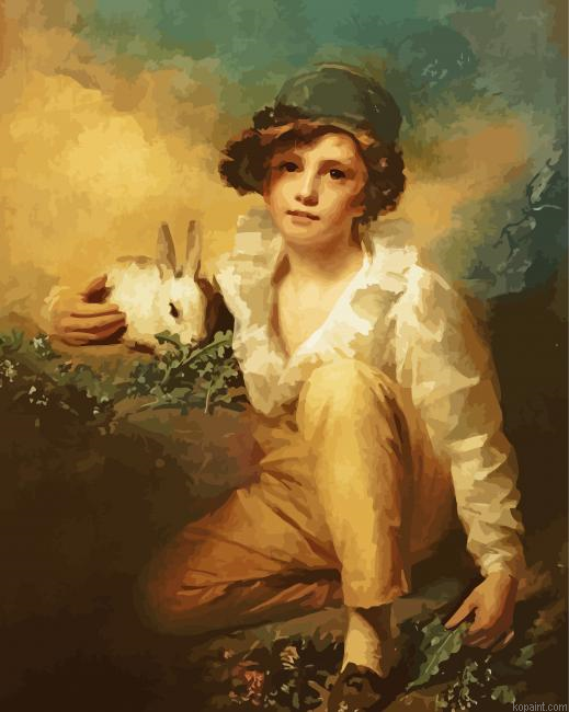 Boy And Rabbit By Raeburn Painting By Numberss.png