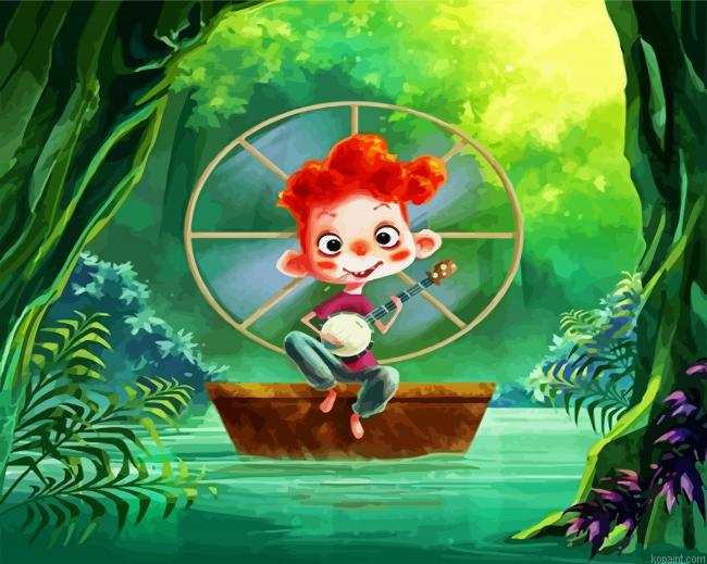 Boy Playing Banjos Paint By Numbers.png