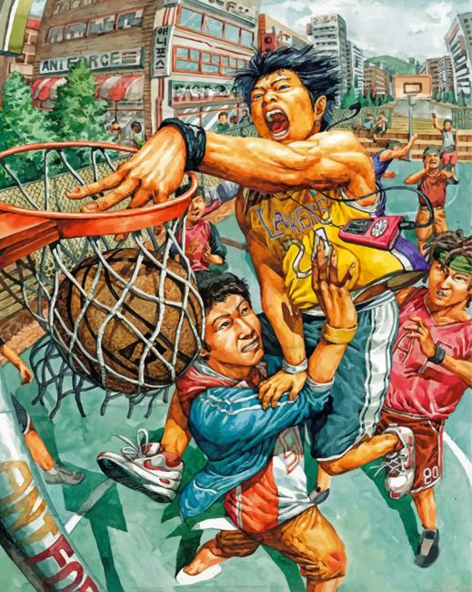 Boys Playing Basketball Painting By Numberss.png