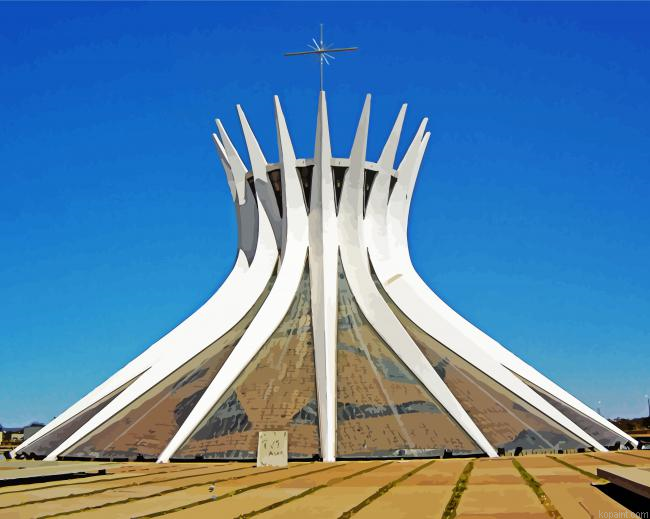 Brasilia Cathedral By Niemeyer Painting By Numberss.png