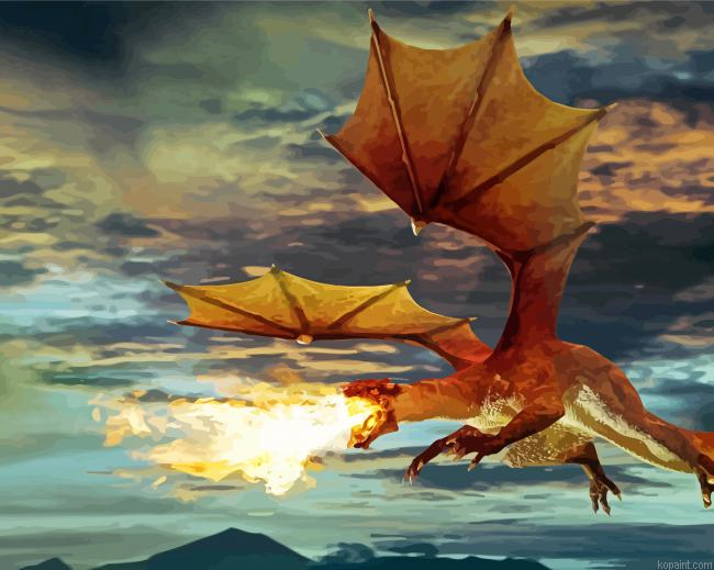 Breathing Fire By Dragon Painting By Numberss.png