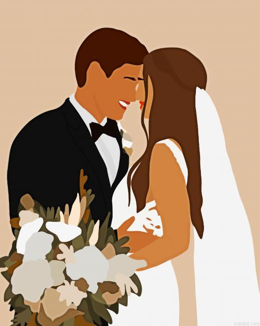 Bride And Groom Art Painting By Numberss.png