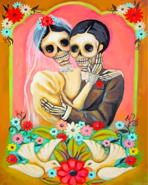 Bride And Groom Skull Painting By Numberss.png
