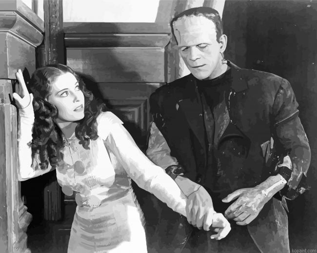 Bride Of Frankenstein Horror Movie Painting By Numberss.png