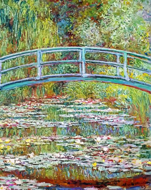 Bridge Over A Pond Of Water Lilies Paint By Numbers