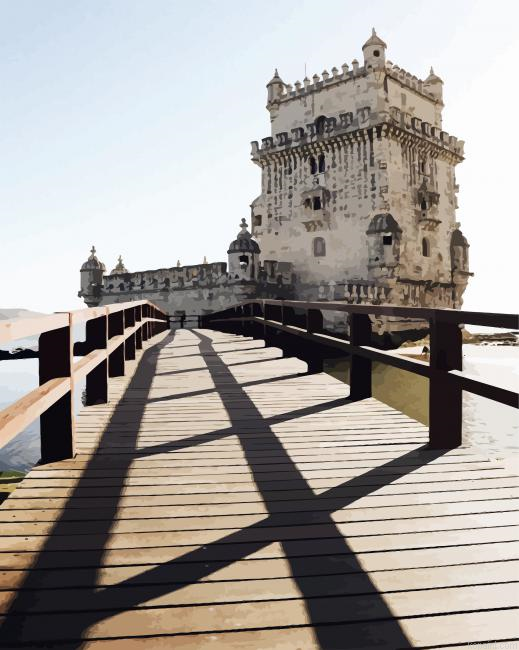 Broad Walk Belem Tower In Portugal Painting By Numberss.png