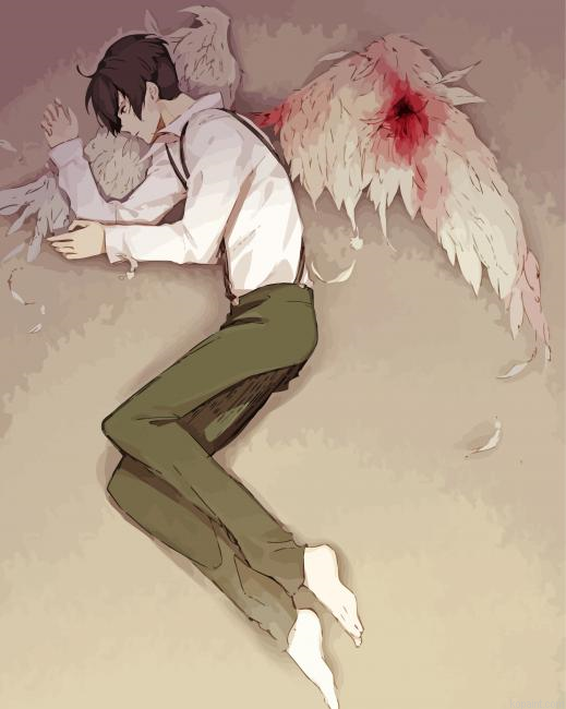 Broken Anime Angel Painting By Numberss.png