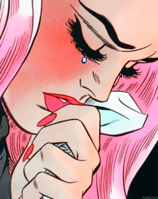Broken Girl Crying Pop Art Women Painting By Numberss.png