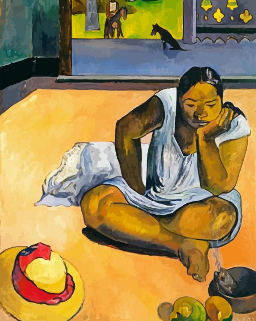 Brooding Woman Gauguin Painting By Numberss.png