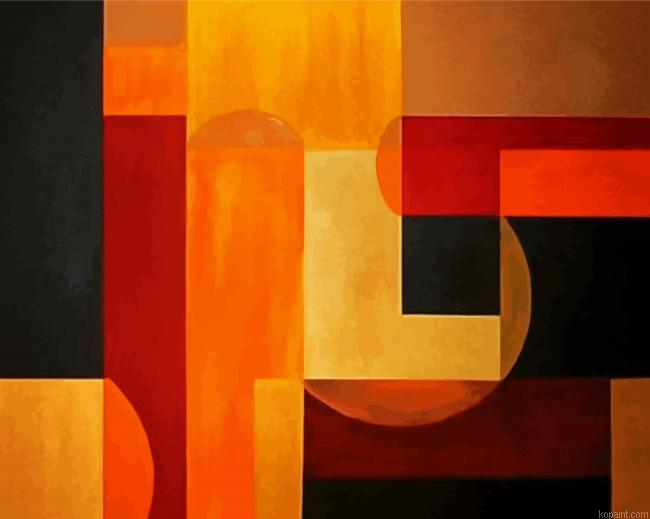 Brown Abstract Shapes Painting By Numberss.png
