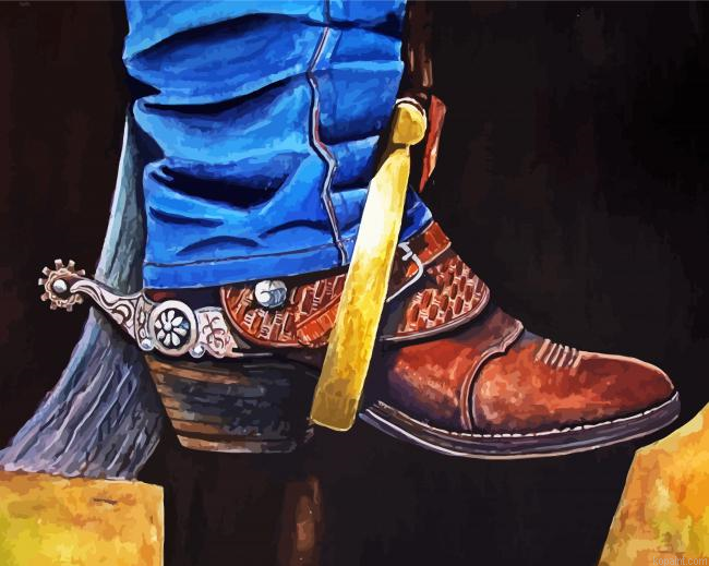 Brown Cowboy Boots Painting By Numberss.png